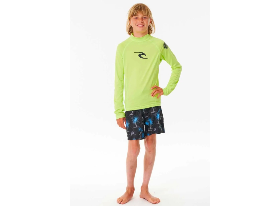 RIP CURL T-SHIRT BRAND WAVE UV SHORT SLEEVE UPF50+ LIME