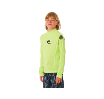 RIP CURL T-SHIRT BRAND WAVE UV LONG SLEEVE UPF50+ LIME