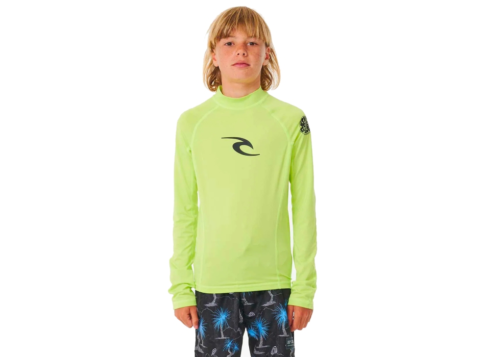 RIP CURL T-SHIRT BRAND WAVE UV SHORT SLEEVE UPF50+ LIME