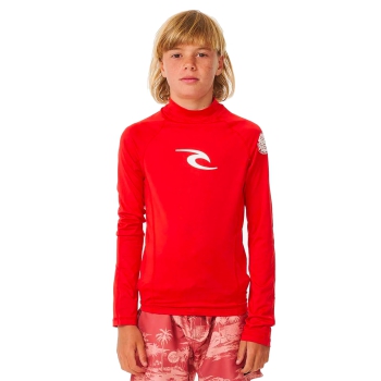 RIP CURL T-SHIRT BRAND WAVE UV SHORT SLEEVE UPF50+ RED