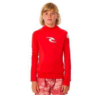 RIP CURL T-SHIRT BRAND WAVE UV SHORT SLEEVE UPF50+ RED