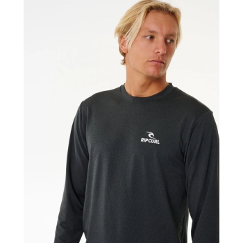 RIP CURL ICON PERF SHORT SLEEVE UV TEE BLACK