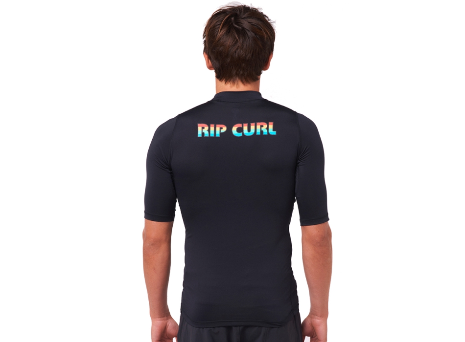 RIP CURL ICON PERF SHORT SLEEVE UV TEE BLACK