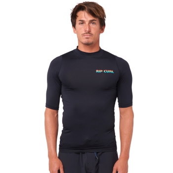 RIP CURL ICON PERF SHORT SLEEVE UV TEE BLACK