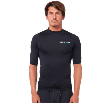 RIP CURL ICON PERF SHORT SLEEVE UV TEE BLACK