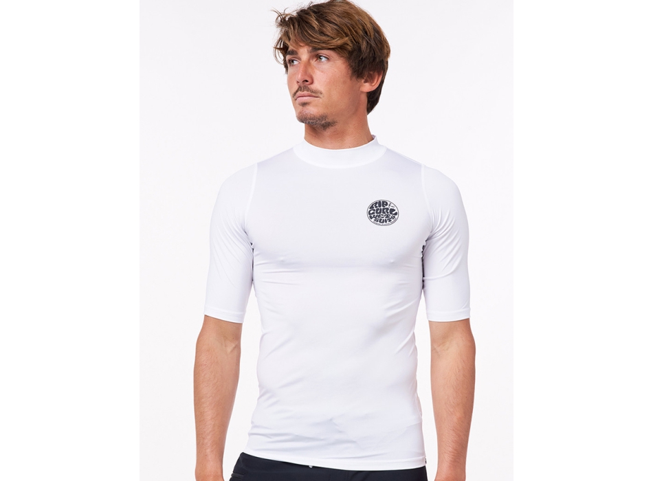 RIP CURL ICON PERF SHORT SLEEVE UV TEE WHITE