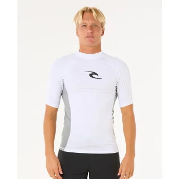 RIP CURL WAVES UV SHORT SLEEVE RASH VEST WHITE