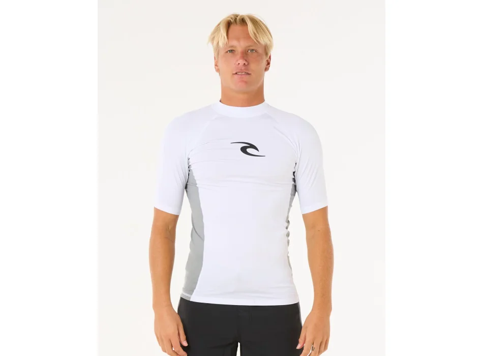 RIP CURL WAVES UV SHORT SLEEVE RASH VEST WHITE