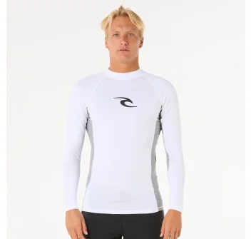 RIP CURL WAVES UV LONG SLEEVE RASH VEST WHITE