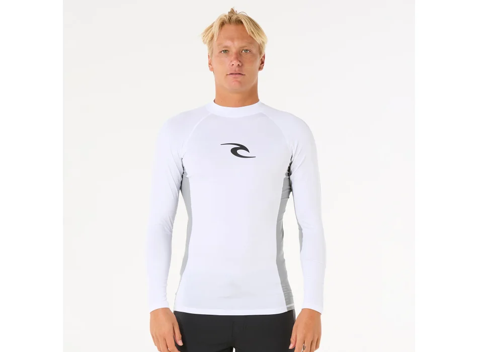 RIP CURL WAVES UV LONG SLEEVE RASH VEST WHITE