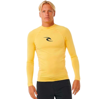 RIP CURL WAVES UV LONG SLEEVE RASH VEST YELLOW