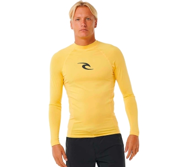 RIP CURL WAVES UV LONG SLEEVE RASH VEST YELLOW