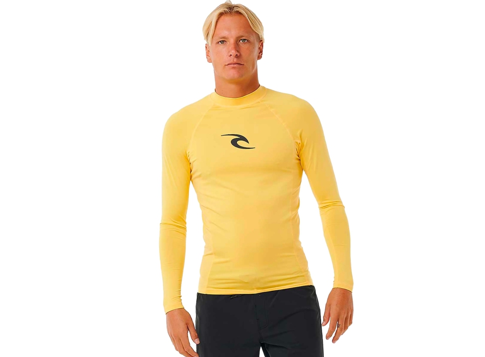 RIP CURL WAVES UV LONG SLEEVE RASH VEST YELLOW