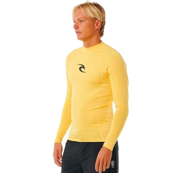 RIP CURL WAVES UV LONG SLEEVE RASH VEST YELLOW