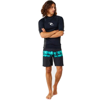RIP CURL WAVES UV SHORT SLEEVE RASH VEST UPF50+ BLACK 