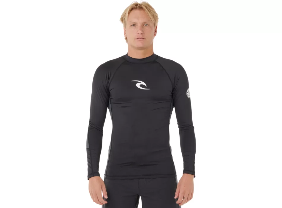 RIP CURL WAVES UPF PERF LONG SLEEVE RASH VEST WHITE