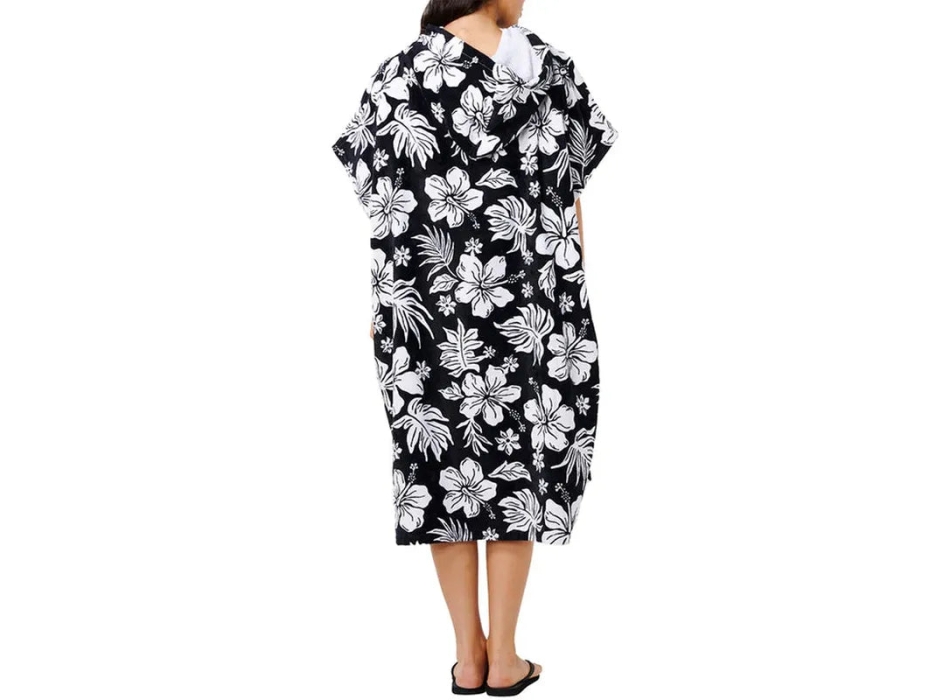 RIP CURL MIXED HOODED PONCHO BLACK ORANGE