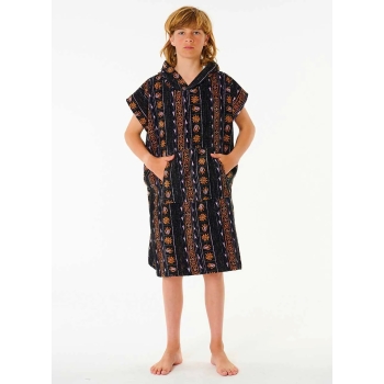RIP CURL MIXED HOODED PONCHO BOY BLACK PURPLE