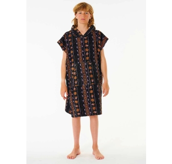 RIP CURL MIXED HOODED PONCHO BOY BLACK PURPLE
