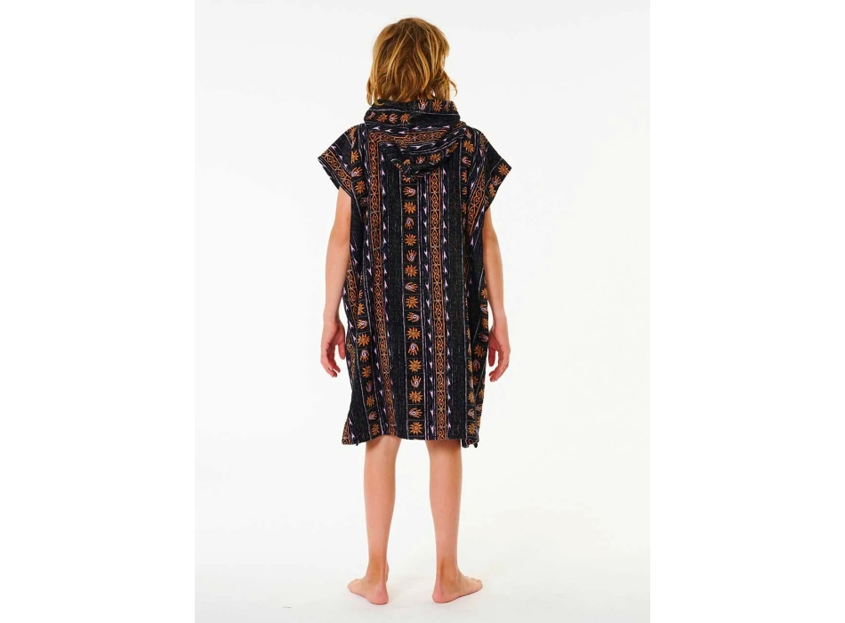 RIP CURL MIXED HOODED PONCHO BOY BLACK PURPLE