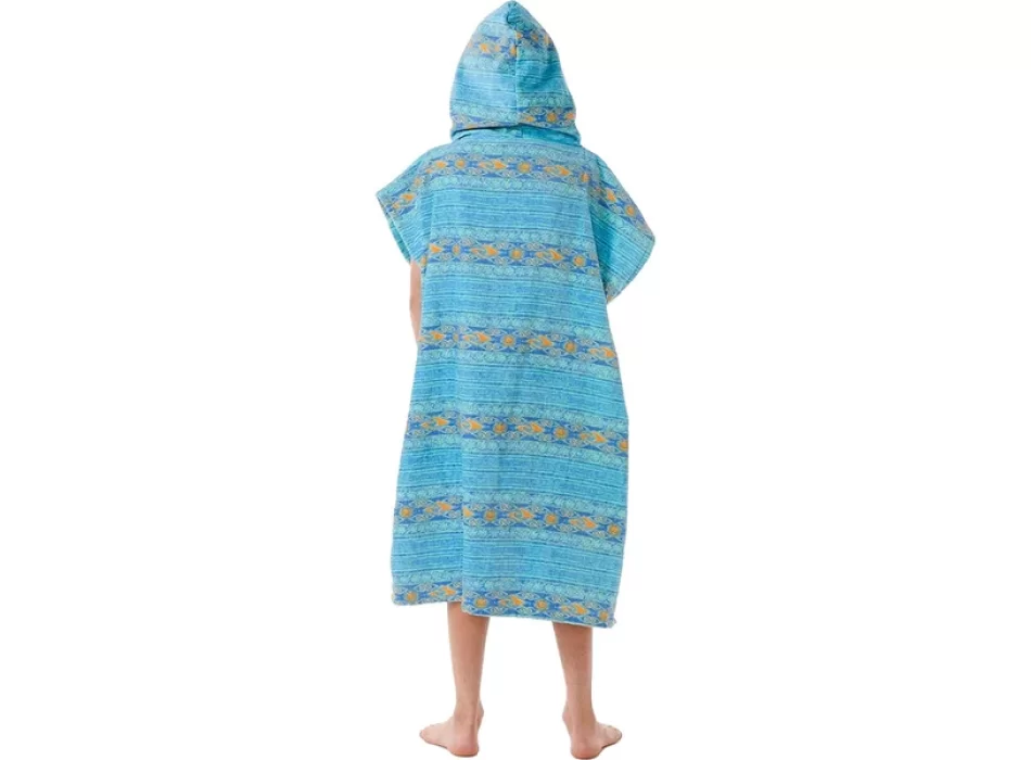 RIP CURL MIXED HOODED PONCHO BOY OCEAN LIGHT AQUA