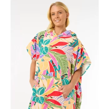 RIP CURL MIXED HOODED PONCHO DARK CHOCOLATE