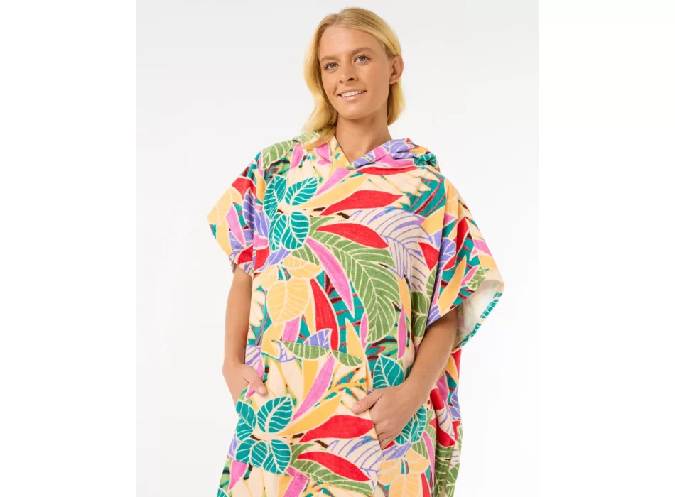 RIP CURL MIXED HOODED PONCHO DARK CHOCOLATE