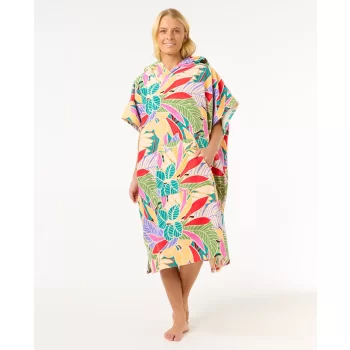 RIP CURL MIXED HOODED PONCHO DARK CHOCOLATE