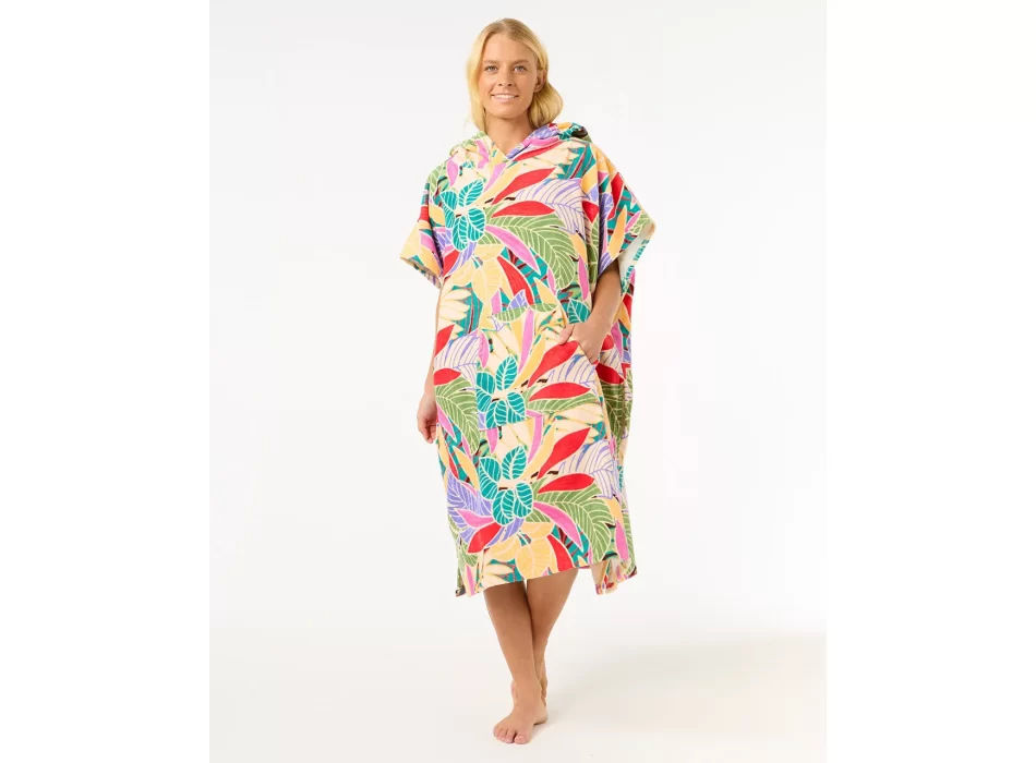RIP CURL MIXED HOODED PONCHO DARK CHOCOLATE