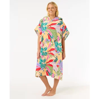 RIP CURL MIXED HOODED PONCHO DARK CHOCOLATE