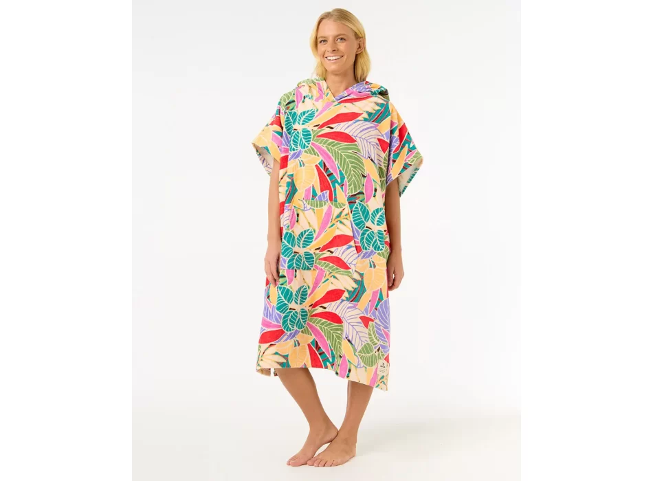 RIP CURL MIXED HOODED PONCHO DARK CHOCOLATE
