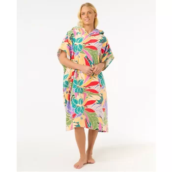 RIP CURL MIXED HOODED PONCHO DARK CHOCOLATE