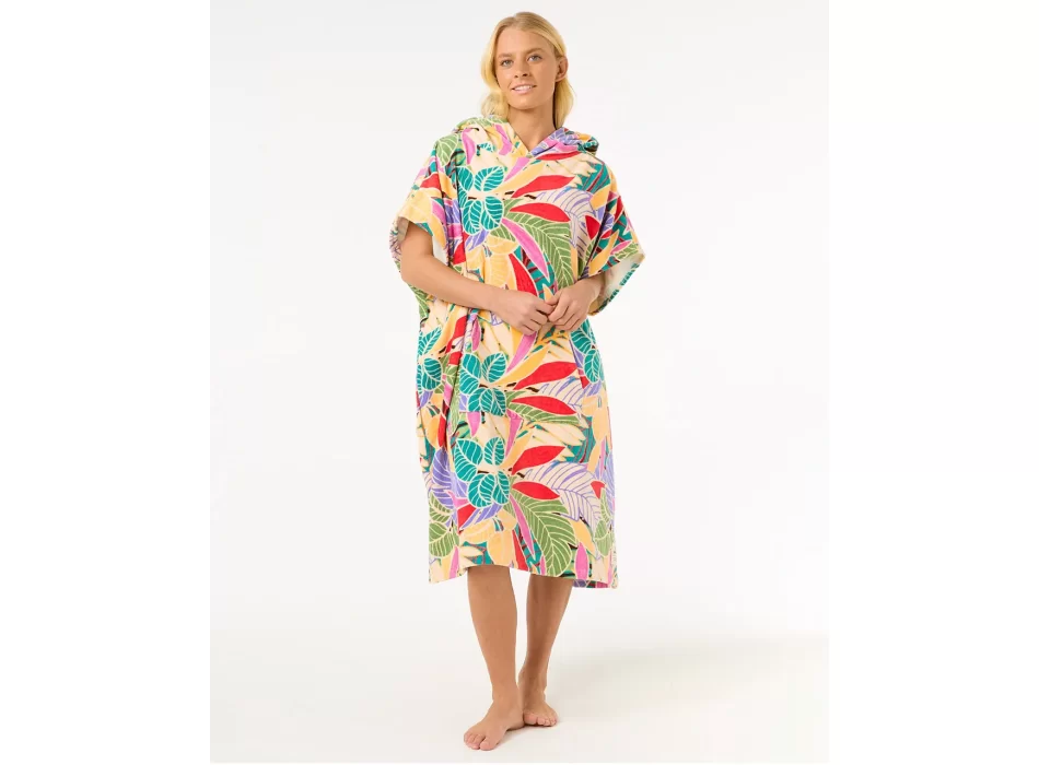 RIP CURL MIXED HOODED PONCHO DARK CHOCOLATE