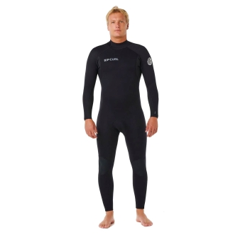 RIP CURL WETSUIT 4/3 TRAD BACK ZIP BLACK