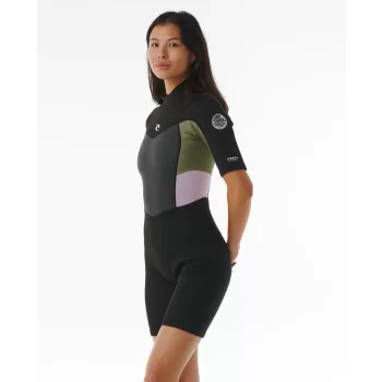 RIP CURL OMEGA 1.5MM SHORT SLEEVE BACKZIP KHAKI