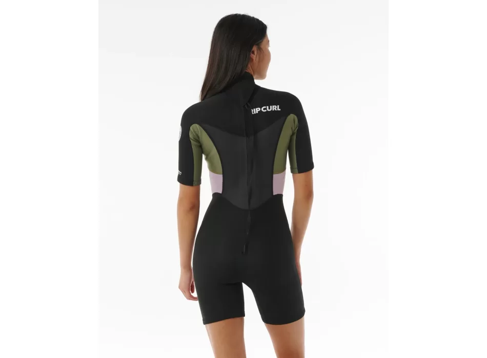 RIP CURL OMEGA 1.5MM SHORT SLEEVE BACKZIP KHAKI