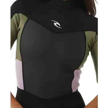 RIP CURL OMEGA 1.5MM SHORT SLEEVE BACKZIP KHAKI