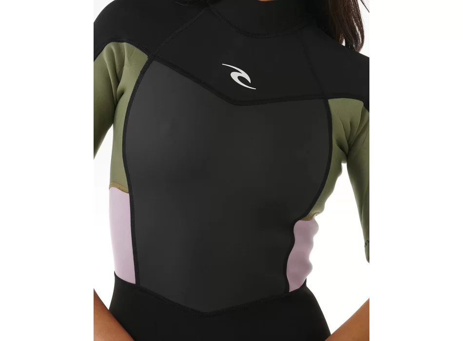 RIP CURL OMEGA 1.5MM SHORT SLEEVE BACKZIP KHAKI