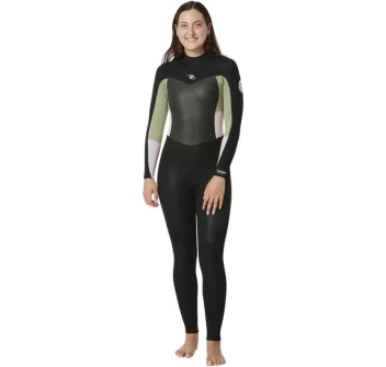 RIP CURL WOMEN OMEGA 3/2  FLAT LOCK BACKZIP WETSUIT