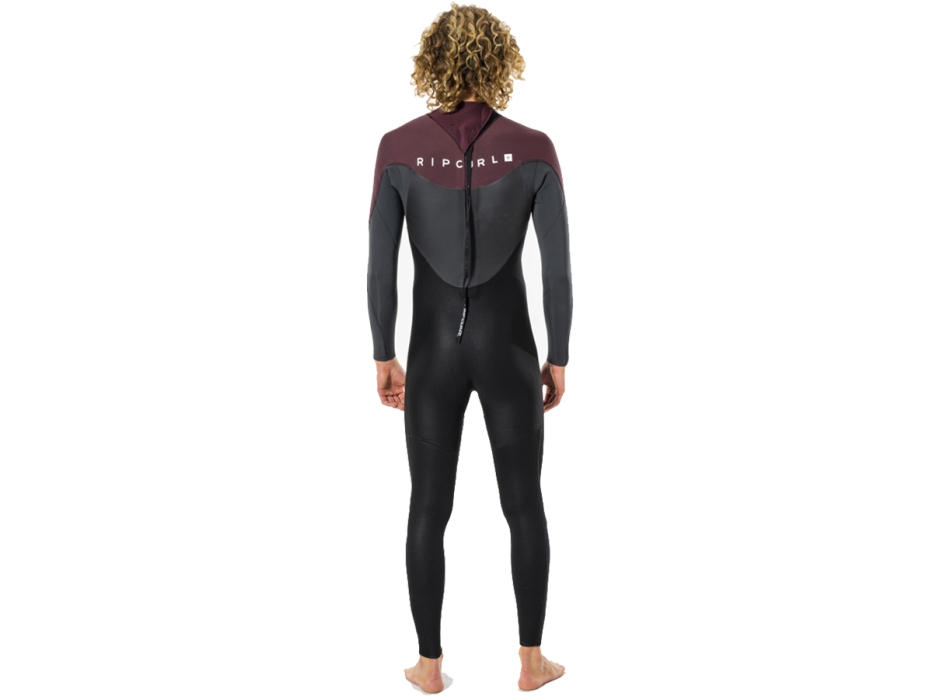 RIP CURL OMEGA 5/3 BACK ZIP WETSUIT MAROON