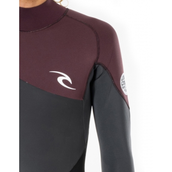 RIP CURL OMEGA 5/3 BACK ZIP WETSUIT MAROON