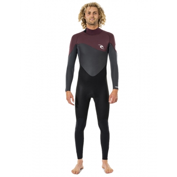 RIP CURL OMEGA 5/3 BACK ZIP WETSUIT MAROON