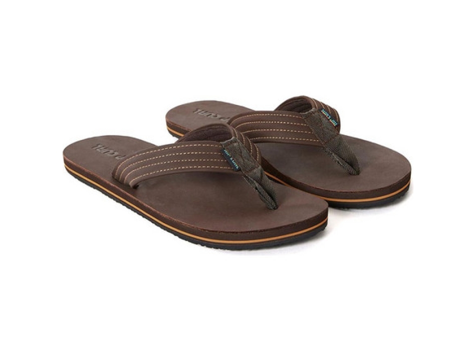 RIP CURL OPEN TOE REVIVAL LEATHER DARK BROWN