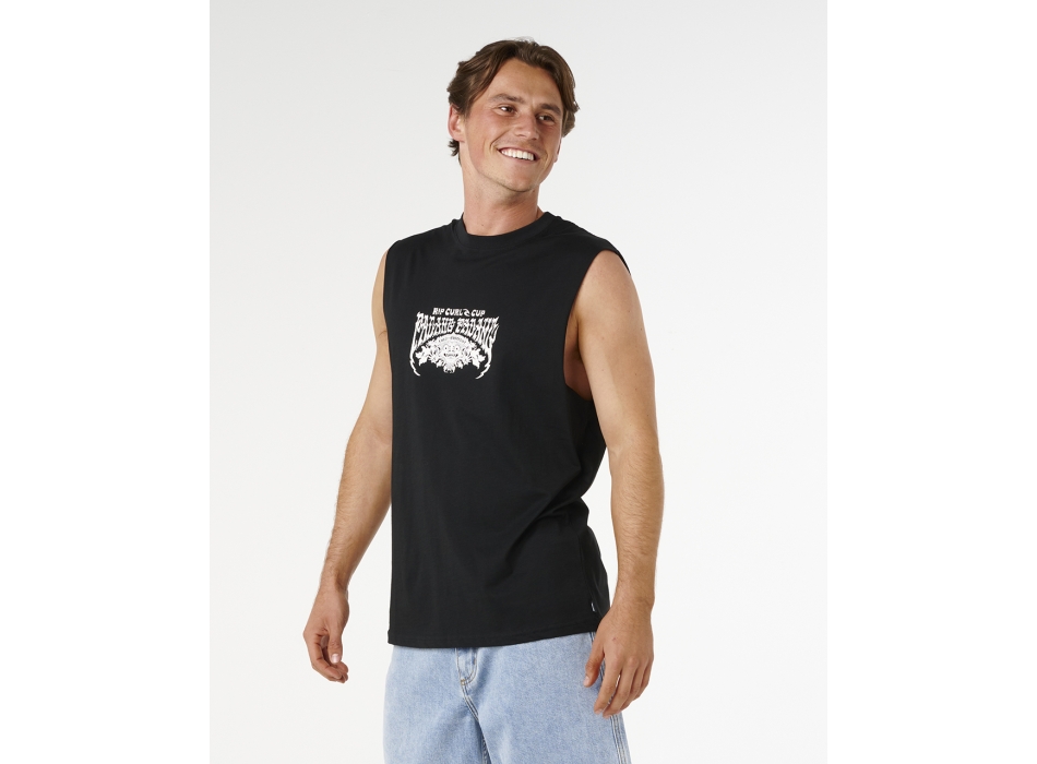 RIP CURL PADANG CUP 26 MUSCLE TEE BLACK