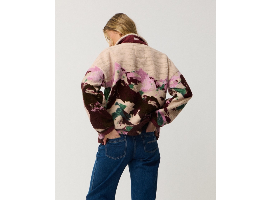 RIP CURL SEARCH SERIES BONDED ZIP THROUGH POLAR FLEECE DARK PLUM