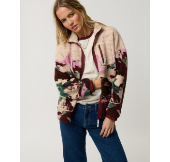 RIP CURL SEARCH SERIES BONDED ZIP THROUGH POLAR FLEECE DARK PLUM