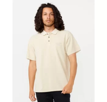 RIP CURL FADE OUT EMBROID POLO SHIRT VINTAGE WHITE