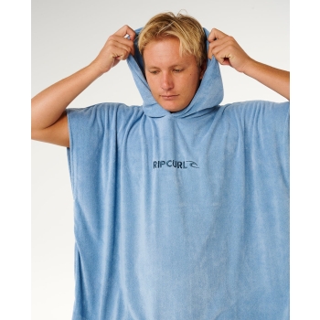 RIP CURL BRAND HOODED TOWEL PONCHO FADED DENIM