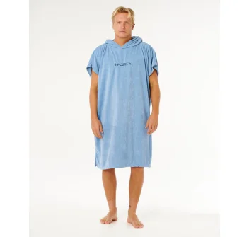 RIP CURL BRAND HOODED TOWEL PONCHO FADED DENIM