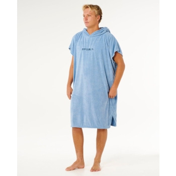 RIP CURL BRAND HOODED TOWEL PONCHO FADED DENIM